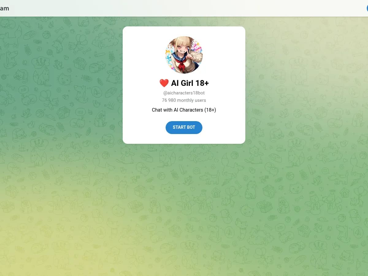 A heavily blurred, censored capture of the AI Girl homepage — only soft shapes are visible, no explicit or readable content