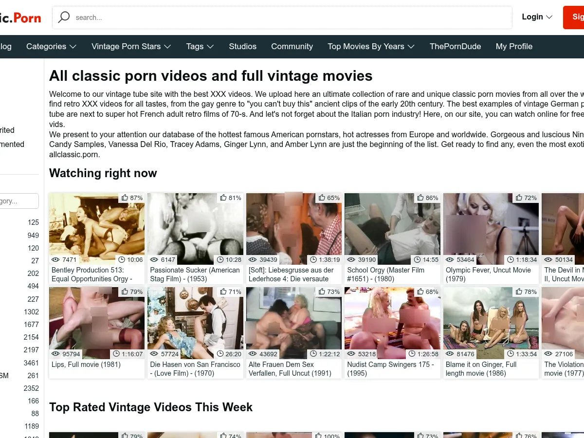 A heavily blurred, censored capture of the AllClassic homepage โ only soft shapes are visible, no explicit or readable content