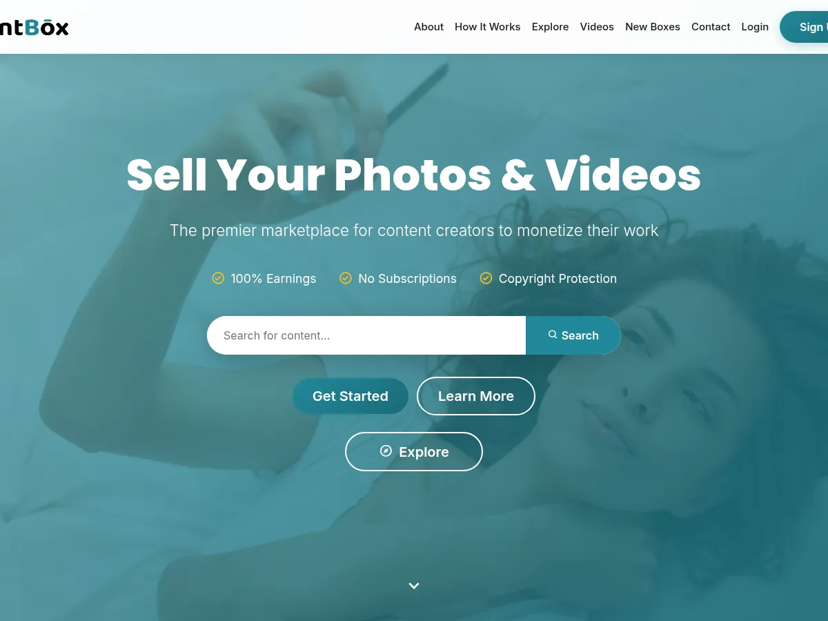 A heavily blurred, censored capture of the BentBox homepage โ only soft shapes are visible, no explicit or readable content