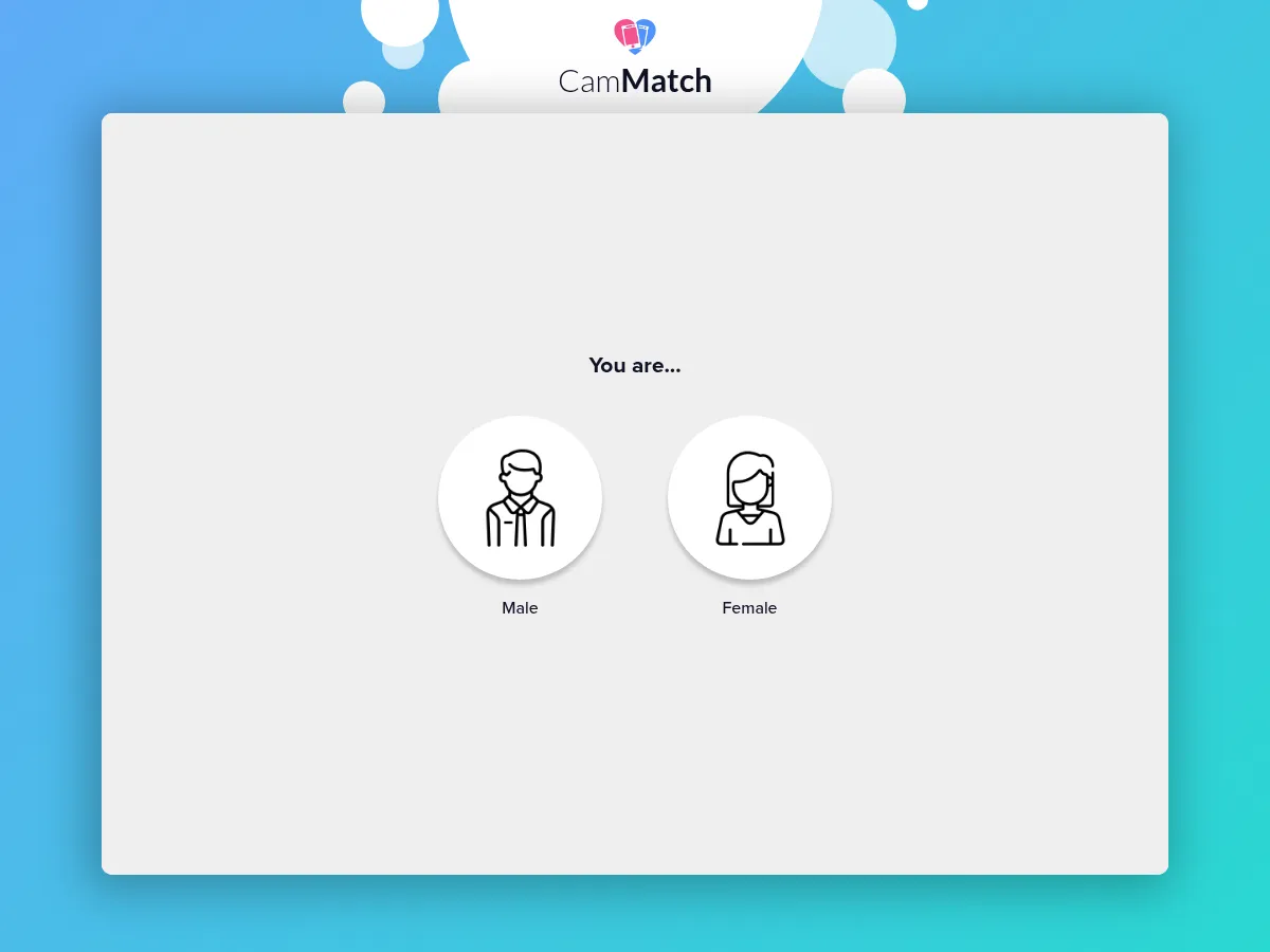 A heavily blurred, censored capture of the CamMatch homepage — only soft shapes are visible, no explicit or readable content