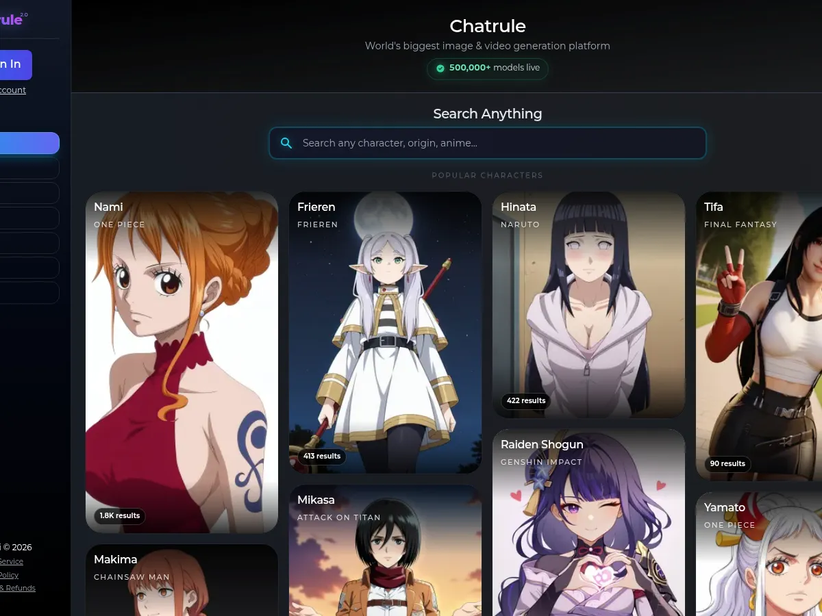 A heavily blurred, censored capture of the ChatRule homepage — only soft shapes are visible, no explicit or readable content