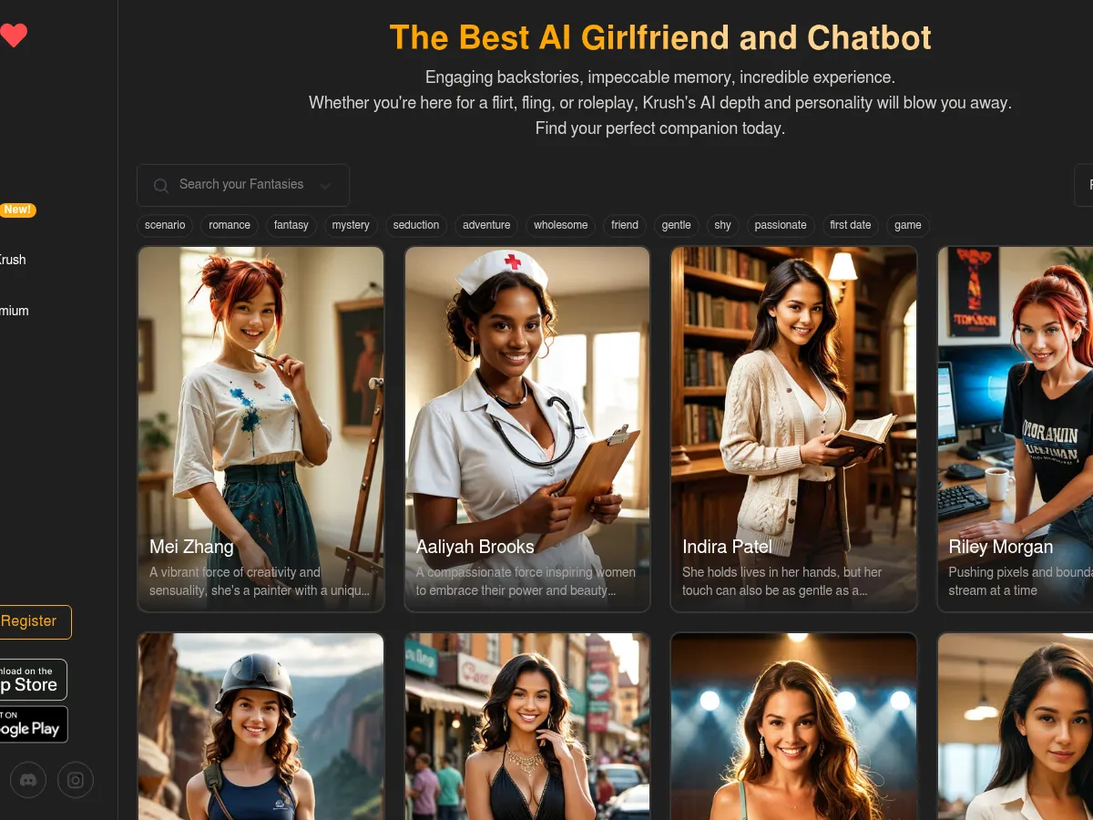 A heavily blurred, censored capture of the Crush.to homepage — only soft shapes are visible, no explicit or readable content