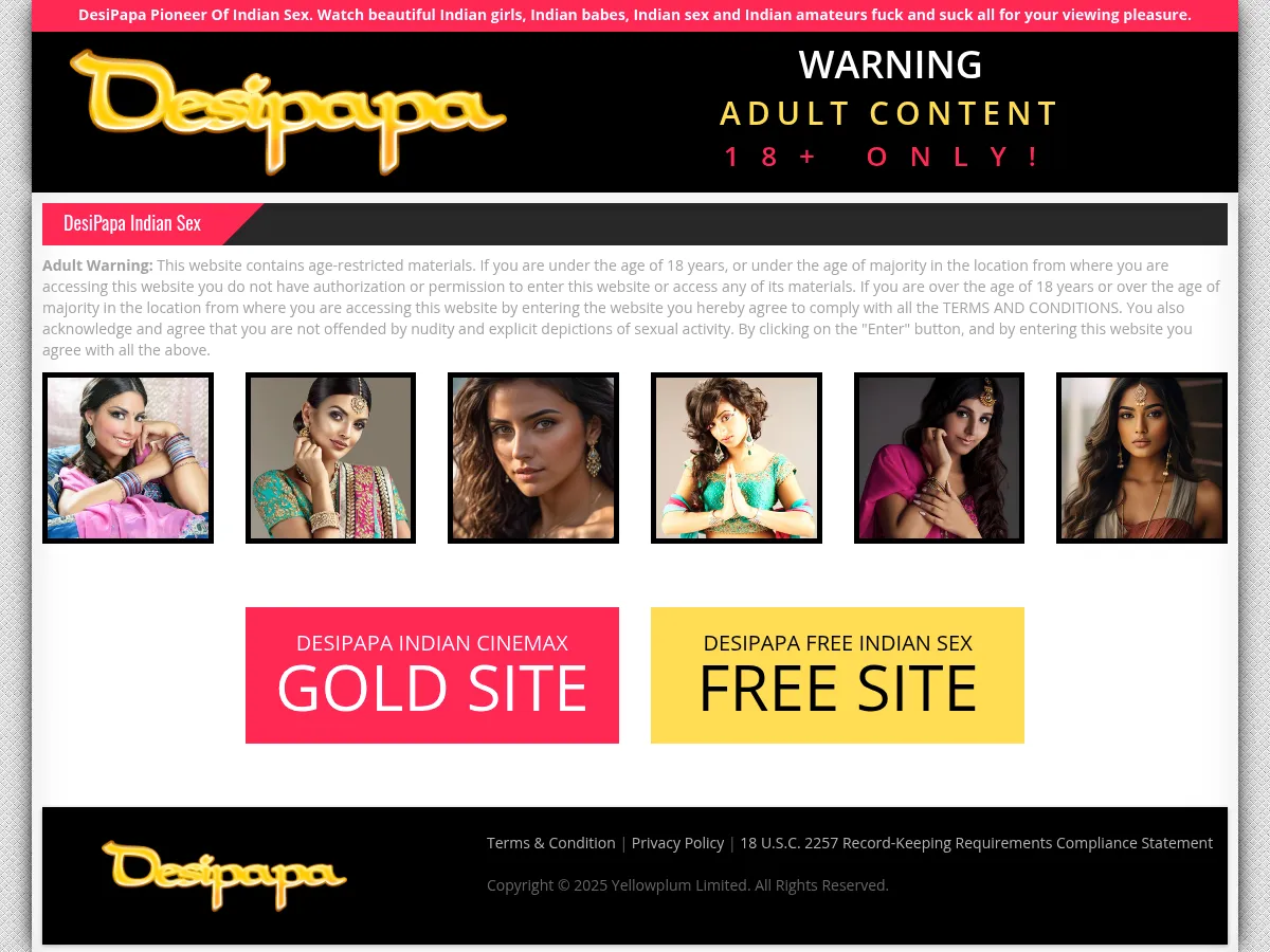 A heavily blurred, censored capture of the DesiPapa homepage โ only soft shapes are visible, no explicit or readable content