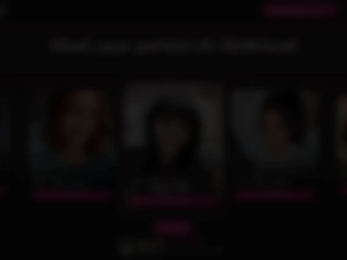 A heavily blurred, censored capture of the Dondi AI homepage — only soft shapes are visible, no explicit or readable content