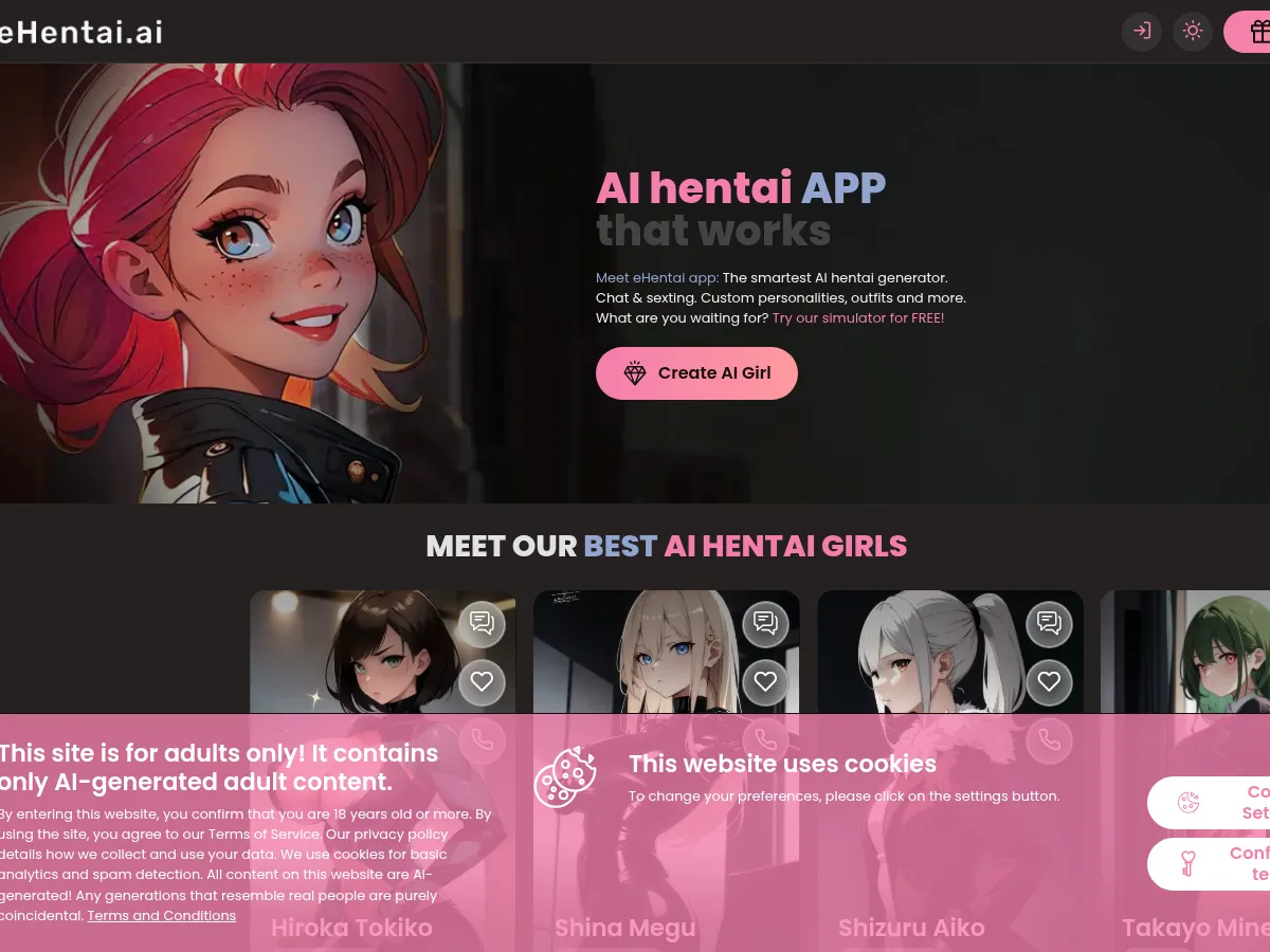A heavily blurred, censored capture of the eHentai.ai homepage — only soft shapes are visible, no explicit or readable content