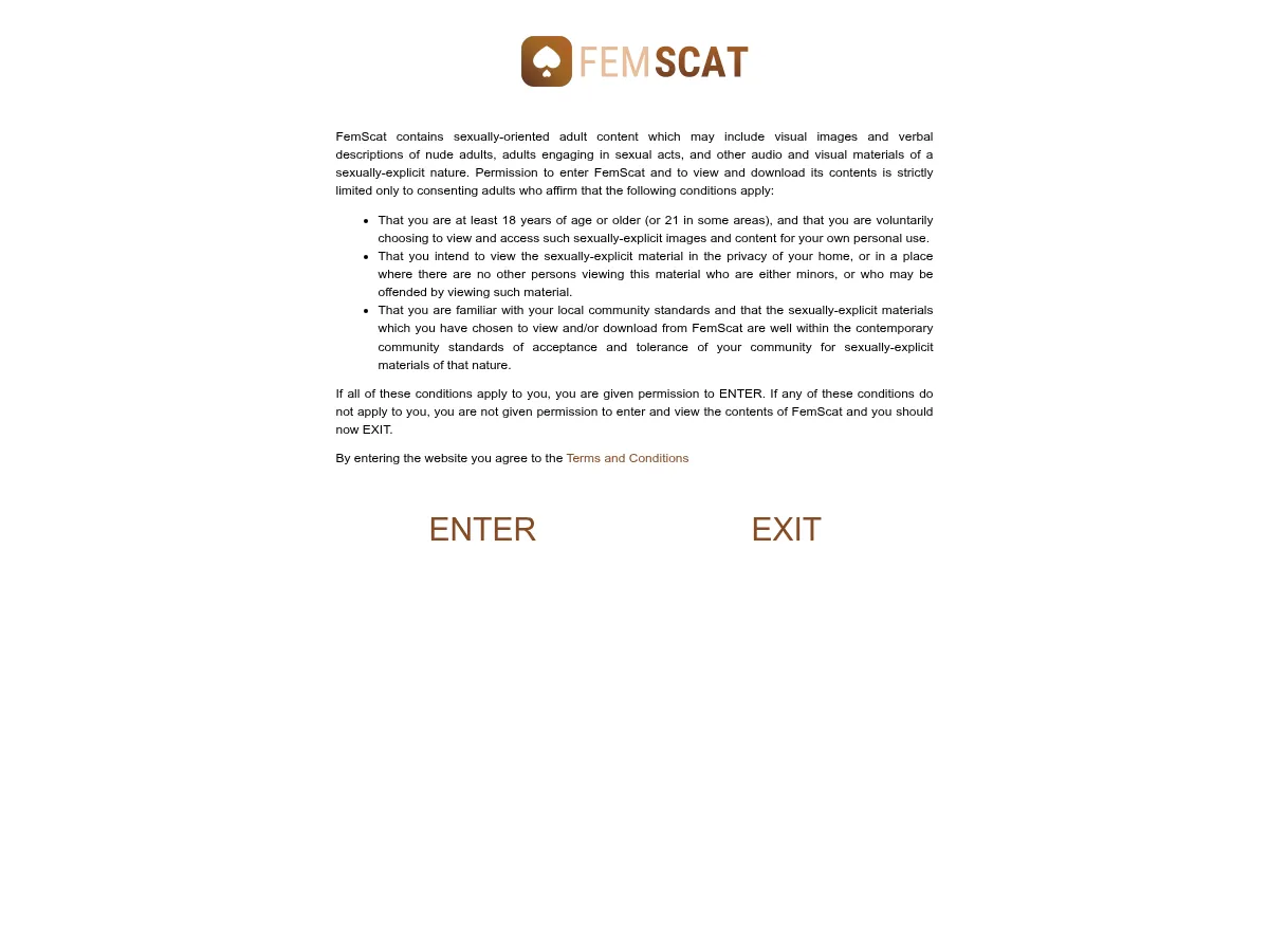 A heavily blurred, censored capture of the FemScat homepage โ only soft shapes are visible, no explicit or readable content