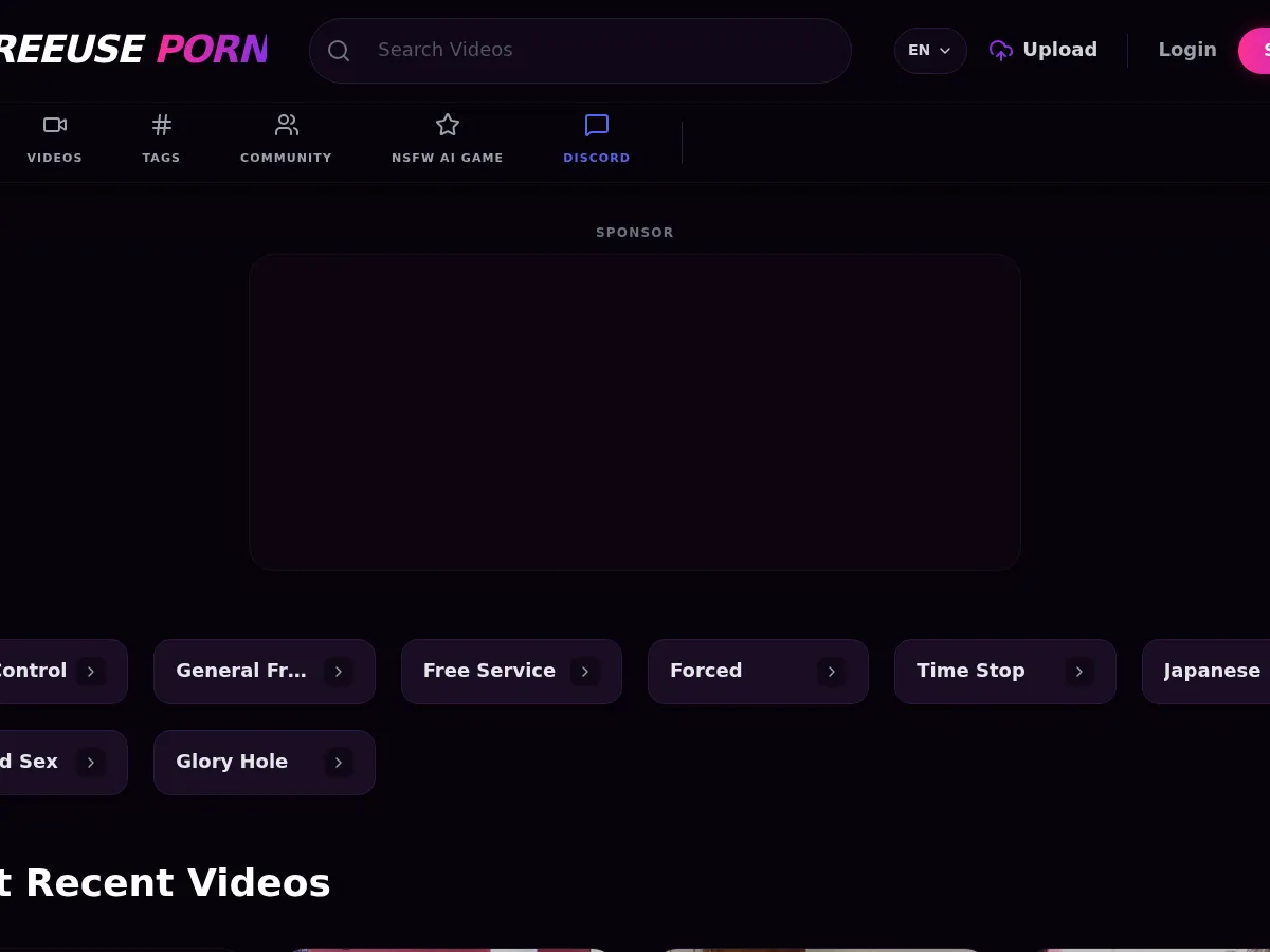 A heavily blurred, censored capture of the FreeUsePorn homepage — only soft shapes are visible, no explicit or readable content