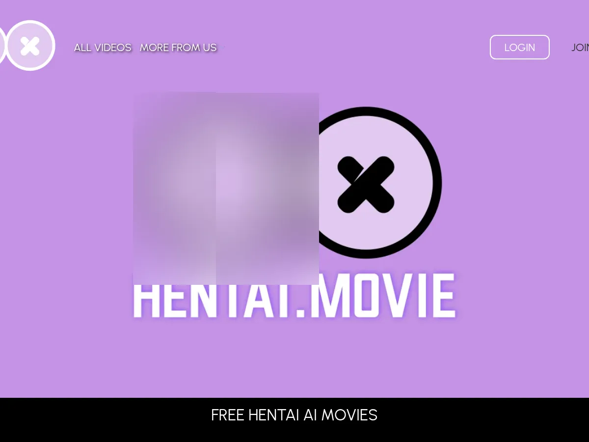 A heavily blurred, censored capture of the Hentai.movie homepage โ only soft shapes are visible, no explicit or readable content