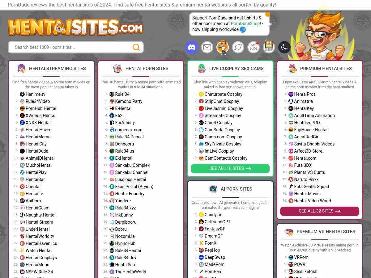 A heavily blurred, censored capture of the Hentai Sites homepage — only soft shapes are visible, no explicit or readable content
