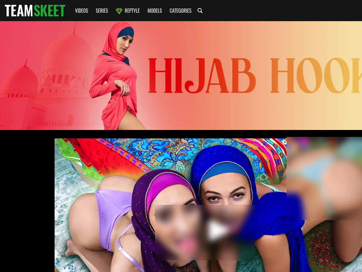 Yeah, I actually went there. That's a real capture of the homepage, blurred on purpose since it's an explicit adult site. Not hiding anything about the process, just not putting NSFW thumbnails on this page. A heavily blurred, censored capture of the Hijab Hookup homepage — only soft shapes are visible, no explicit or readable content