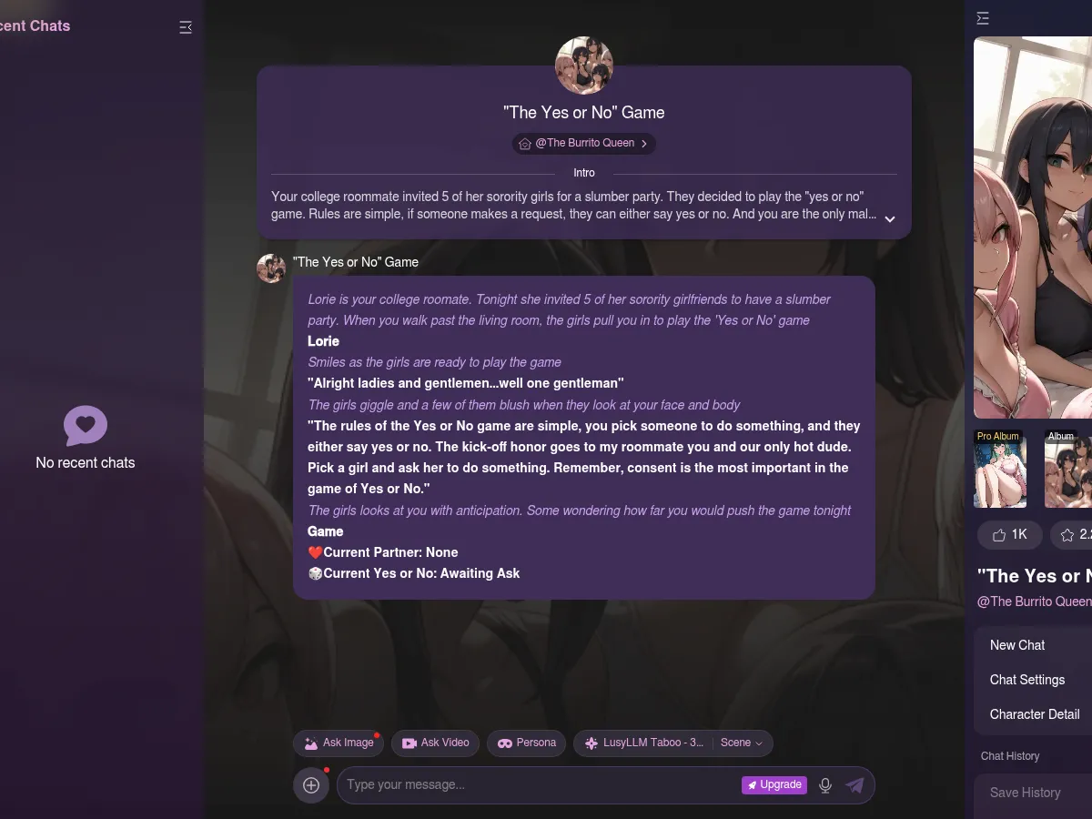 A heavily blurred, censored capture of the HotChat.ai homepage — only soft shapes are visible, no explicit or readable content