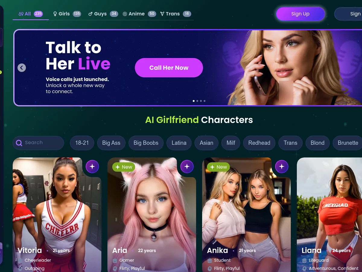 A heavily blurred, censored capture of the Infatuated AI homepage — only soft shapes are visible, no explicit or readable content
