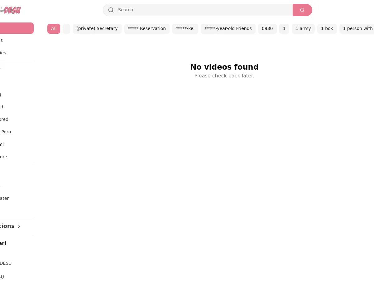 A heavily blurred, censored capture of the JAV Desu homepage โ only soft shapes are visible, no explicit or readable content