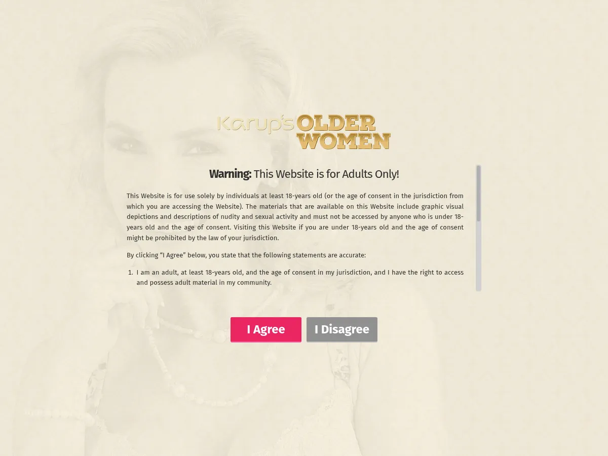A heavily blurred, censored capture of the KarupsOW homepage — only soft shapes are visible, no explicit or readable content