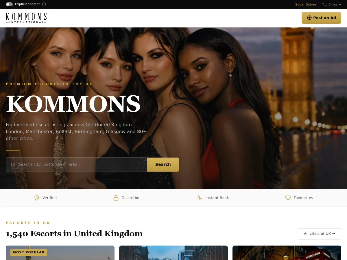 A heavily blurred, censored capture of the Kommons homepage โ only soft shapes are visible, no explicit or readable content