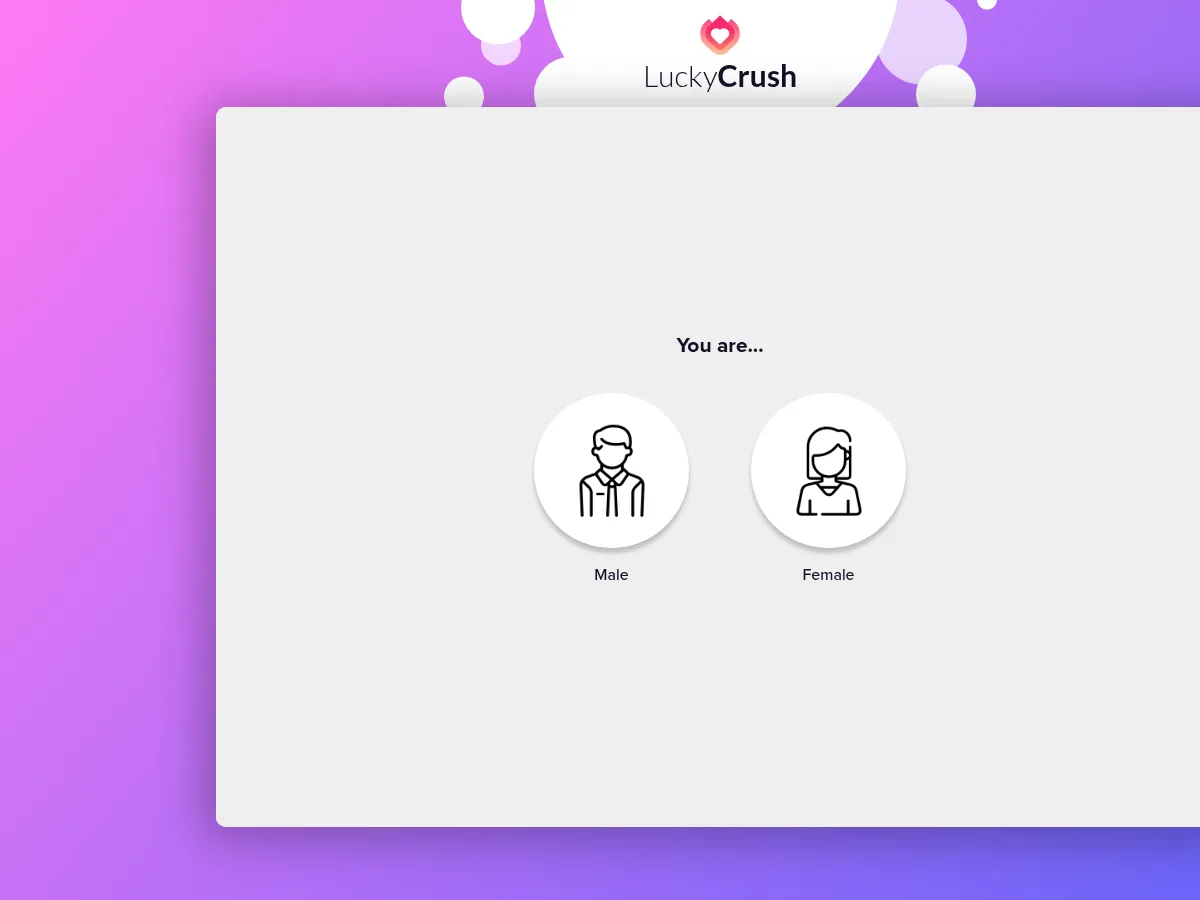 A heavily blurred, censored capture of the LuckyCrush homepage — only soft shapes are visible, no explicit or readable content