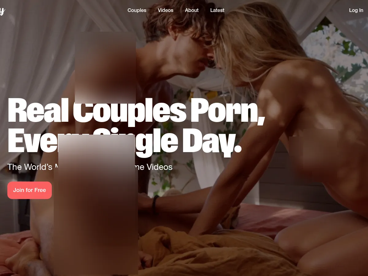 A heavily blurred, censored capture of the Lustery homepage โ only soft shapes are visible, no explicit or readable content