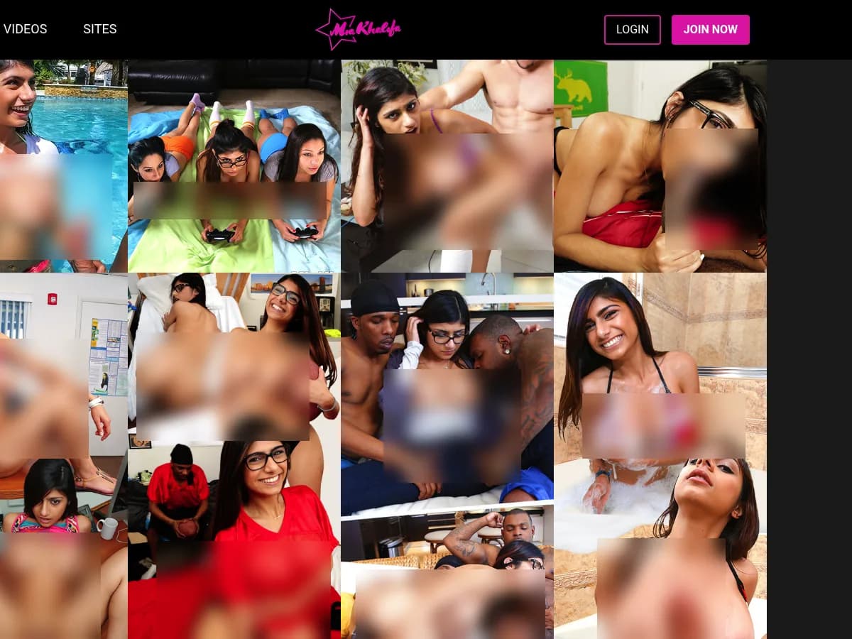 Yeah, I actually went there. That's a real capture of the homepage, blurred on purpose since it's an explicit adult site. Not hiding anything about the process, just not putting NSFW thumbnails on this page. A heavily blurred, censored capture of the Mia Khalifa homepage — only soft shapes are visible, no explicit or readable content