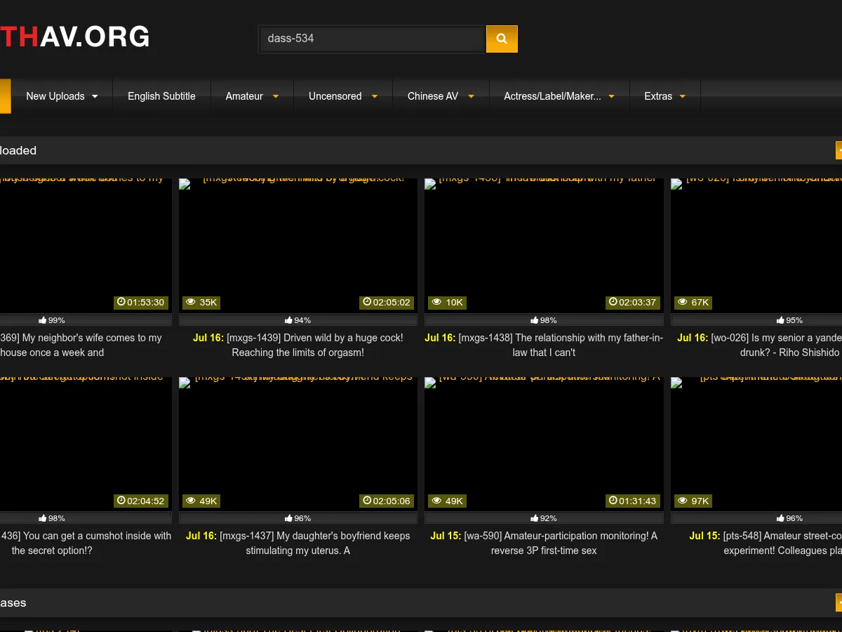 A heavily blurred, censored capture of the MythAV homepage โ only soft shapes are visible, no explicit or readable content