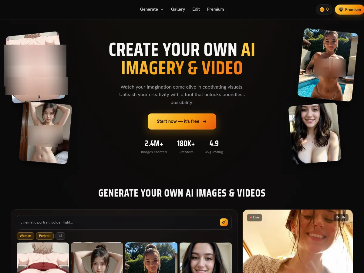A heavily blurred, censored capture of the Nudixa homepage — only soft shapes are visible, no explicit or readable content