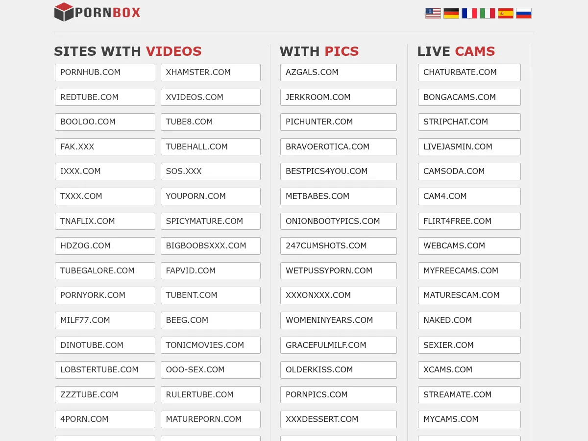 A heavily blurred, censored capture of the PornBox.org homepage — only soft shapes are visible, no explicit or readable content