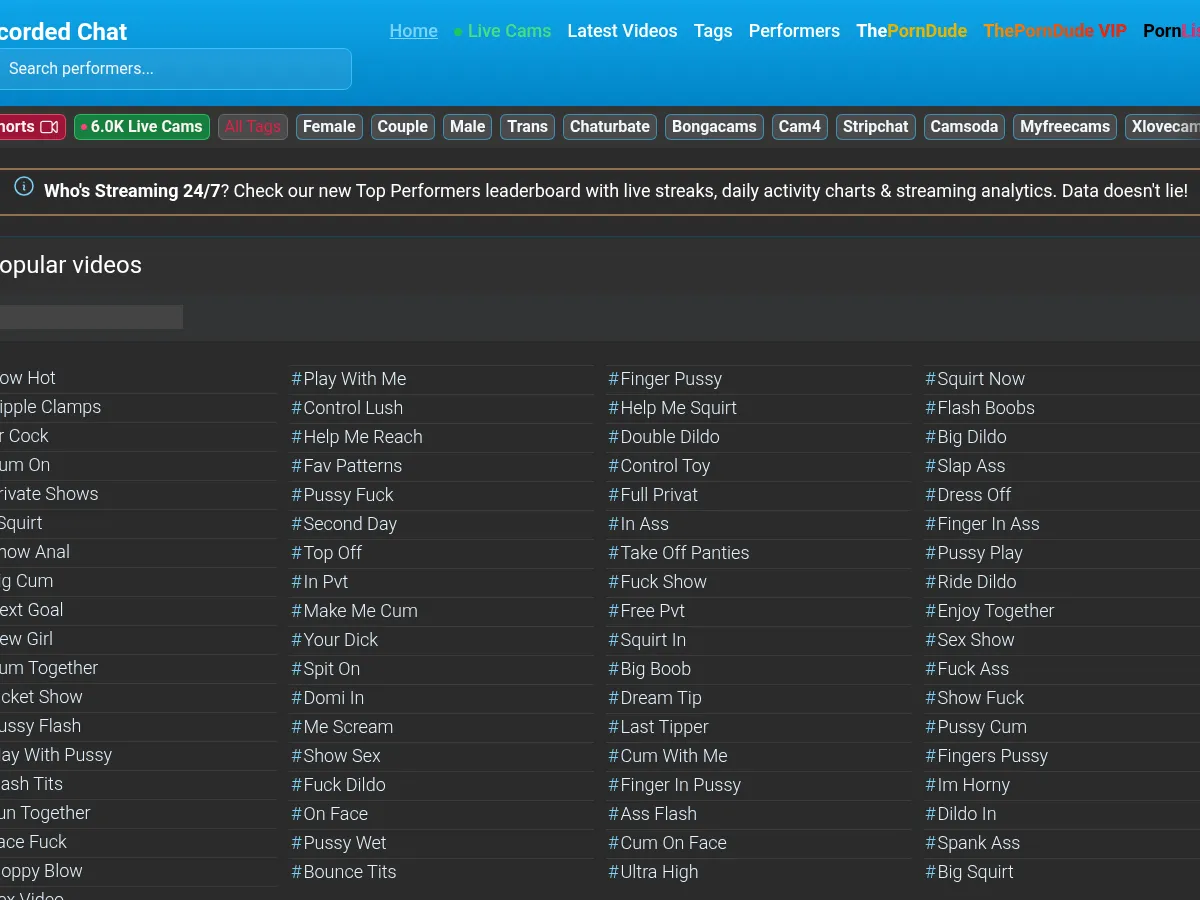 A heavily blurred, censored capture of the RecordedChat homepage — only soft shapes are visible, no explicit or readable content
