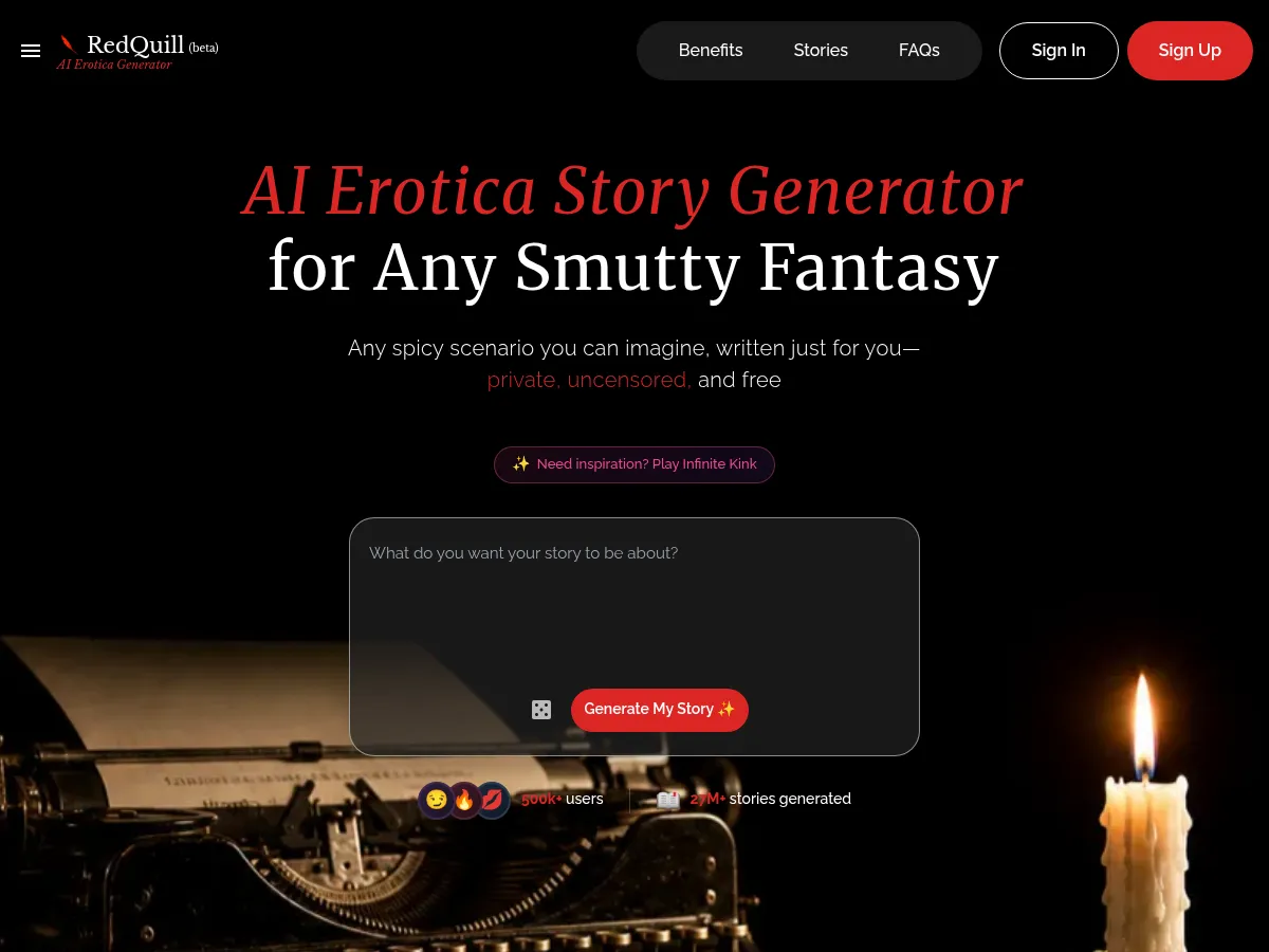 A heavily blurred, censored capture of the RedQuill homepage — only soft shapes are visible, no explicit or readable content