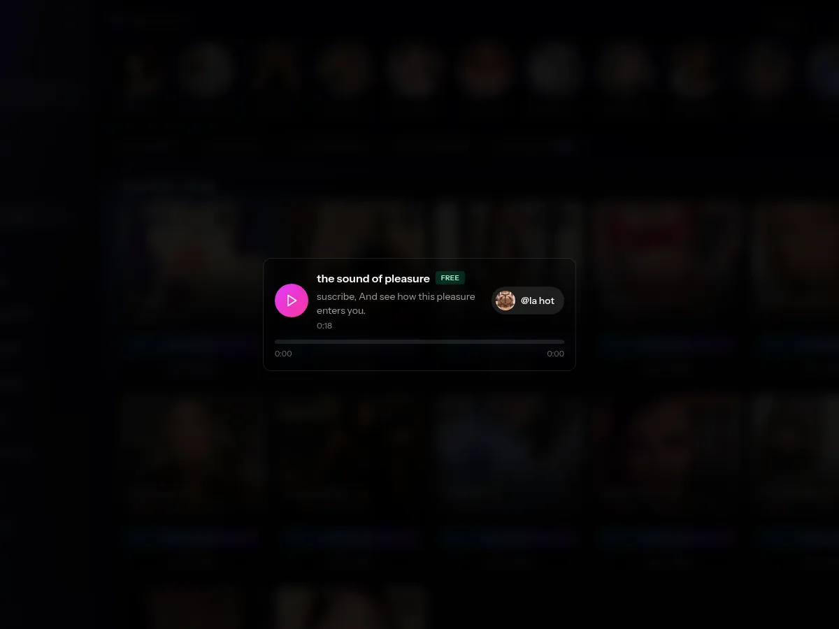 A heavily blurred, censored capture of the Reveal Me homepage — only soft shapes are visible, no explicit or readable content