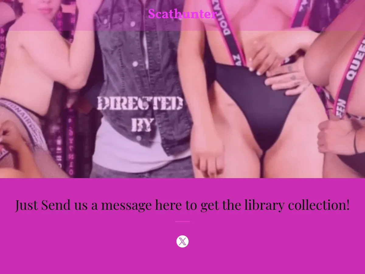 A heavily blurred, censored capture of the ScatHunter homepage — only soft shapes are visible, no explicit or readable content