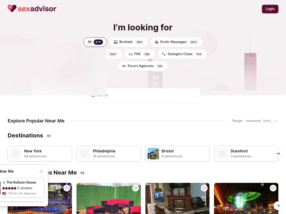A heavily blurred, censored capture of the SexAdvisor homepage โ only soft shapes are visible, no explicit or readable content