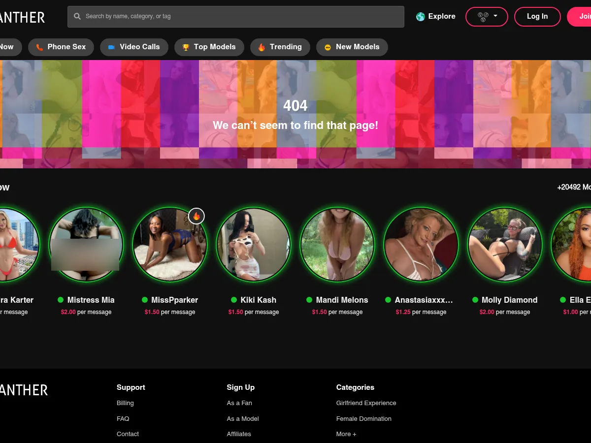 A heavily blurred, censored capture of the Lexi Luna homepage — only soft shapes are visible, no explicit or readable content