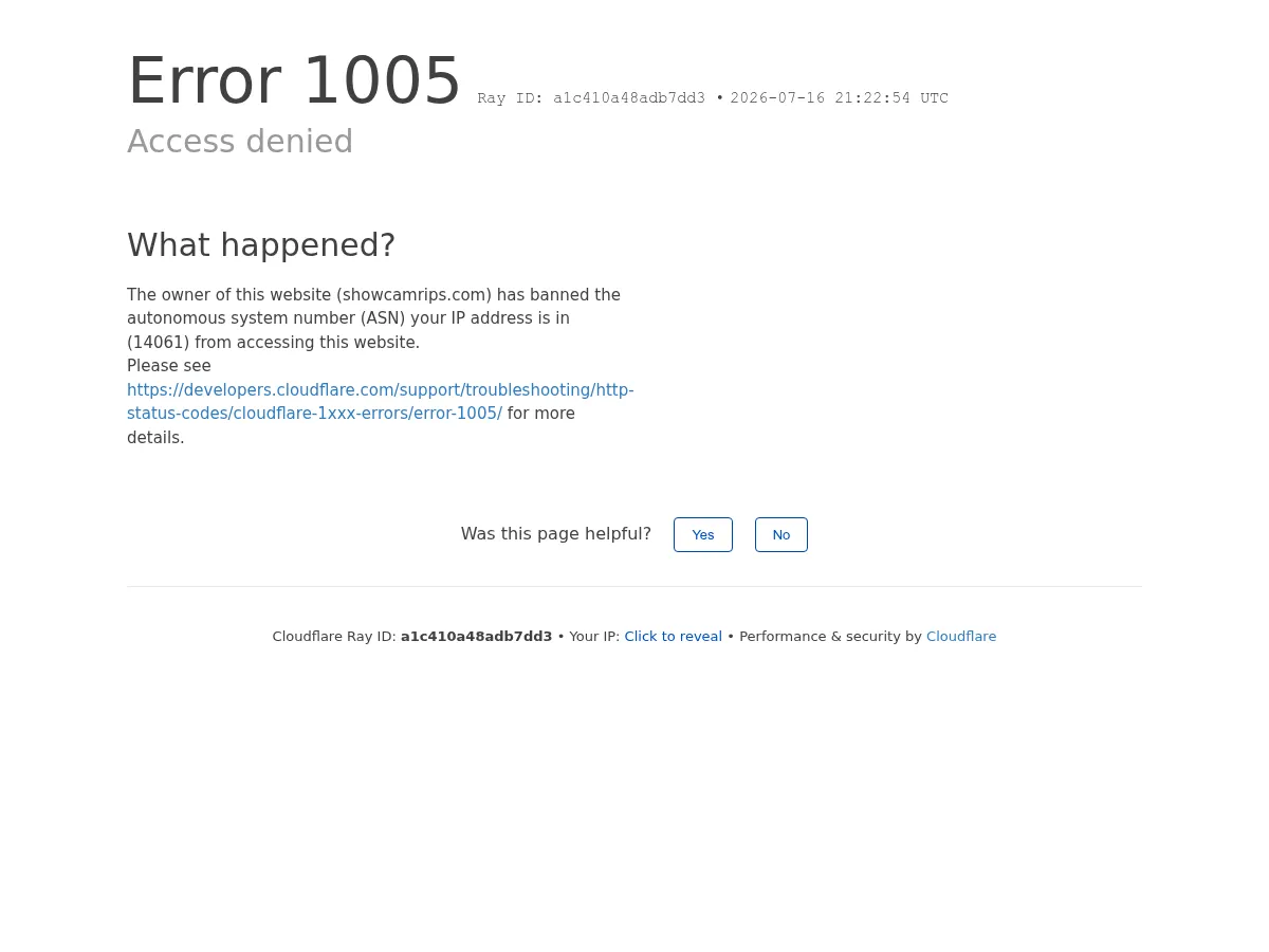A heavily blurred, censored capture of the ShowCamRips homepage — only soft shapes are visible, no explicit or readable content