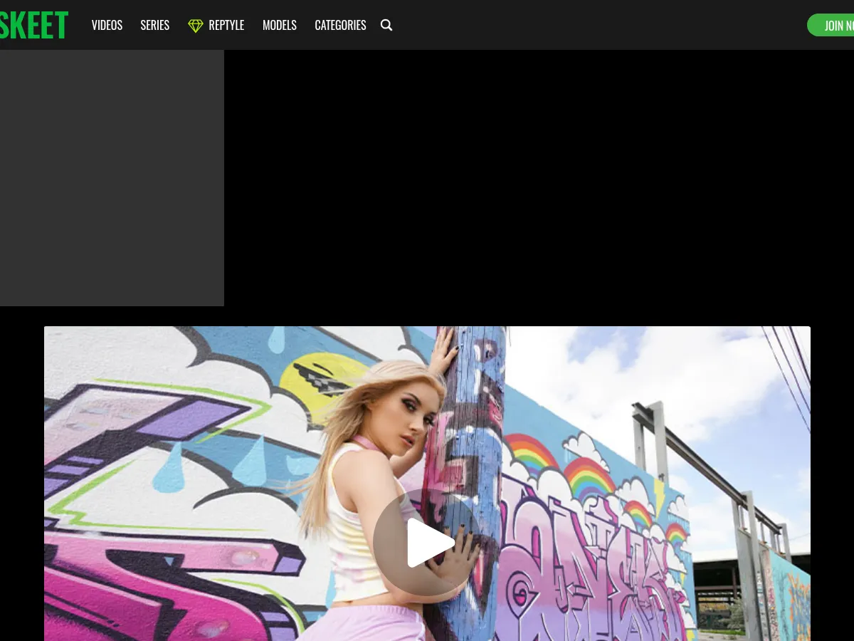 A heavily blurred, censored capture of the StayHomePOV homepage โ only soft shapes are visible, no explicit or readable content