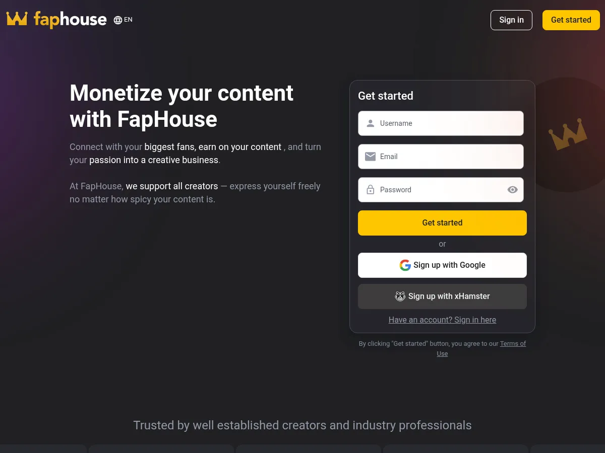A heavily blurred, censored capture of the FapHouse homepage โ only soft shapes are visible, no explicit or readable content