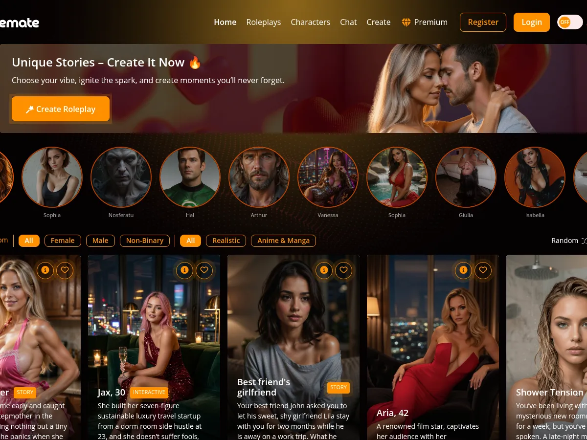 A heavily blurred, censored capture of the TalkieMate homepage — only soft shapes are visible, no explicit or readable content