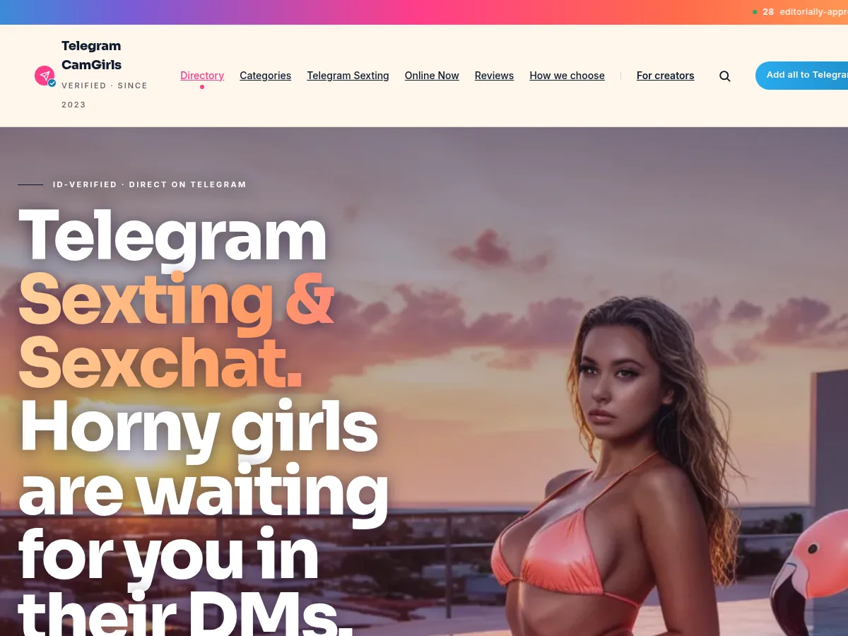 A heavily blurred, censored capture of the Telegram Camgirls homepage — only soft shapes are visible, no explicit or readable content