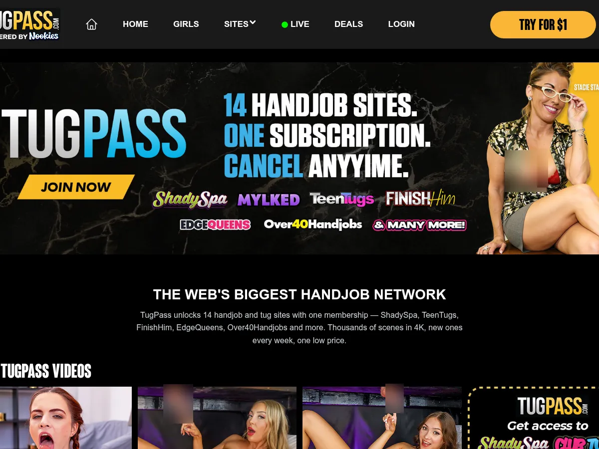 A heavily blurred, censored capture of the TugPass homepage โ only soft shapes are visible, no explicit or readable content