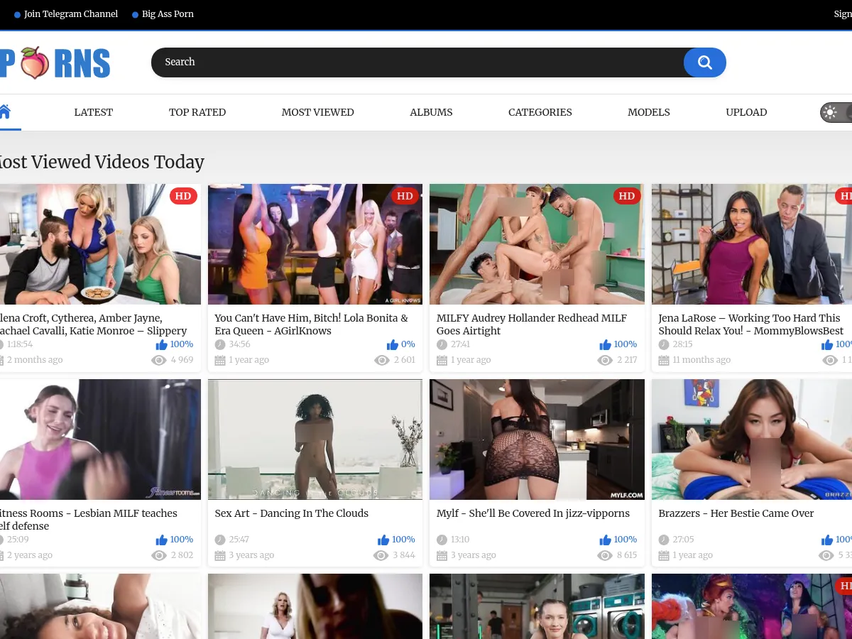 A heavily blurred, censored capture of the Vip Porns homepage — only soft shapes are visible, no explicit or readable content