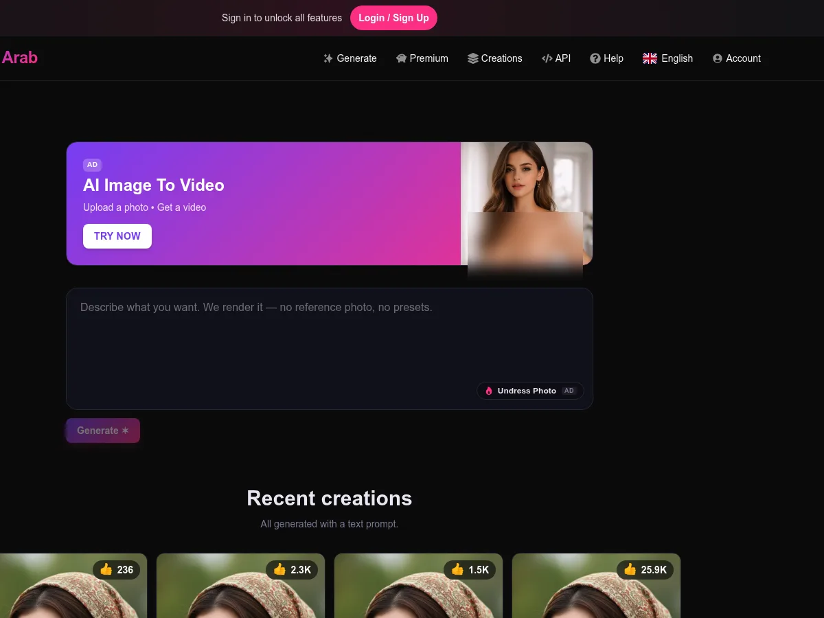 Yeah, I actually went there. That's a real capture of the homepage, blurred on purpose since it's an explicit adult site. Not hiding anything about the process, just not putting NSFW thumbnails on this page. A heavily blurred, censored capture of the XModeAI Arab homepage — only soft shapes are visible, no explicit or readable content