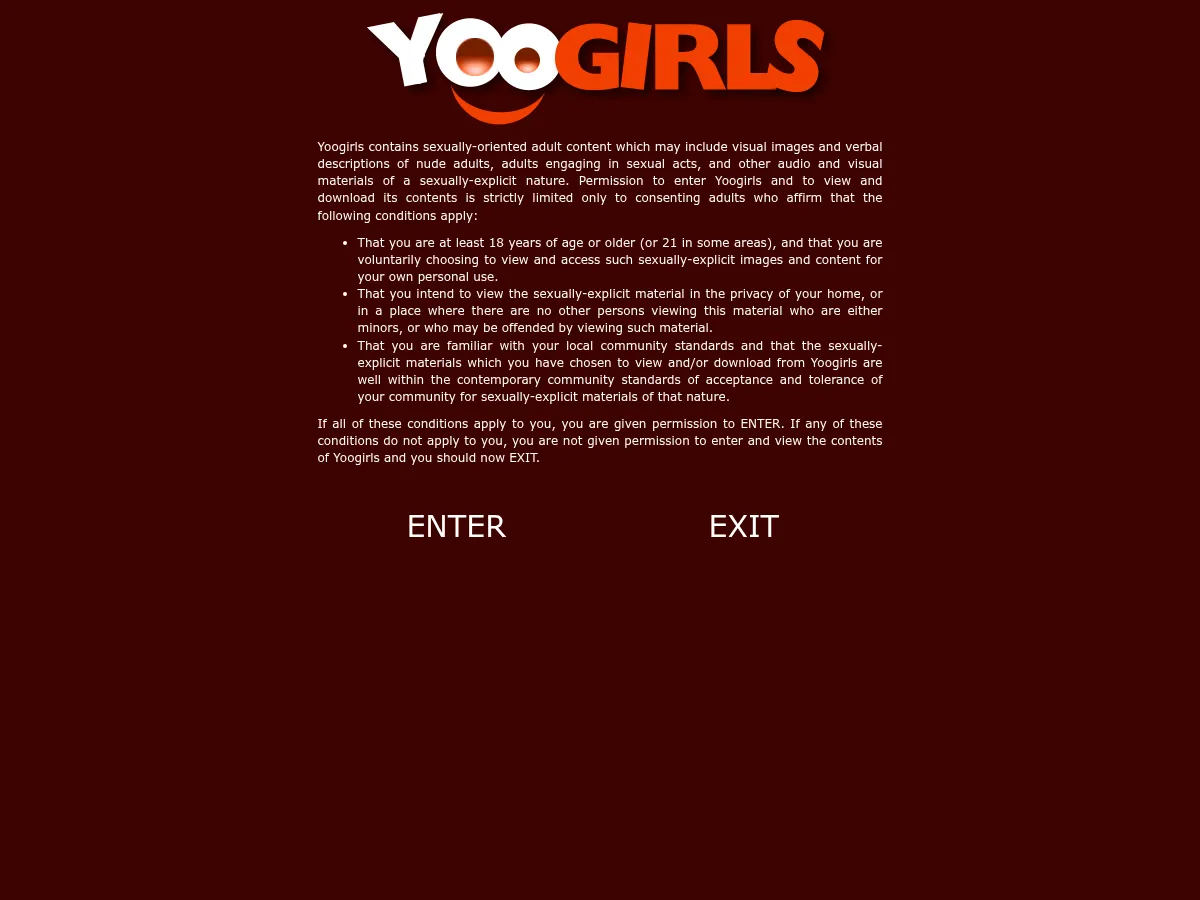 A heavily blurred, censored capture of the YooGirls Strap-On homepage โ only soft shapes are visible, no explicit or readable content